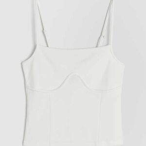 H&M White Cami Bustier Top